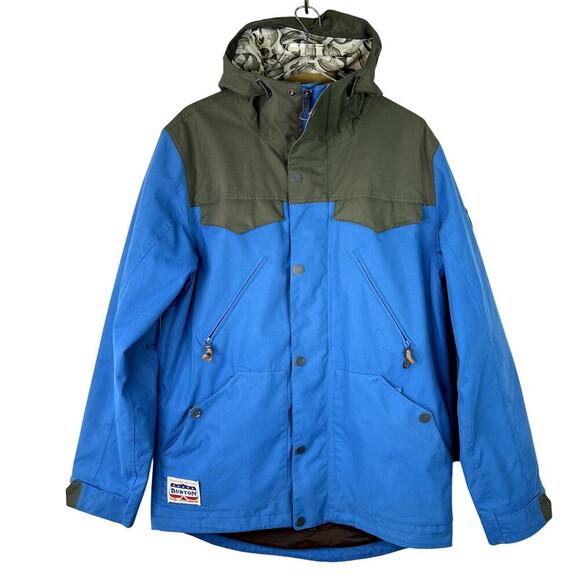 Burton x Mountain Dew MB Folsom Jacket Blue Green Snowboard Ski Men's MEDIUM - Picture 2 of 15